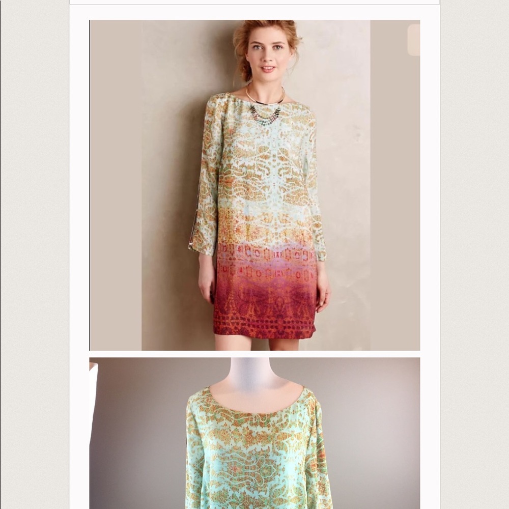Anthropologie Maeve peep sleeve dress in Large